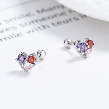 Aretes Corazón de Color