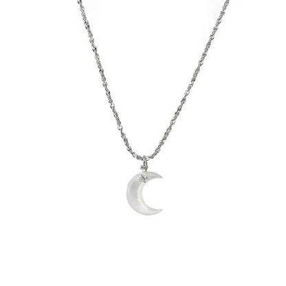 Collar Gargantilla Luna y Concha con Zirconias