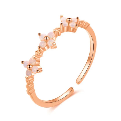Anillo de Cóctel Flores con Zirconias