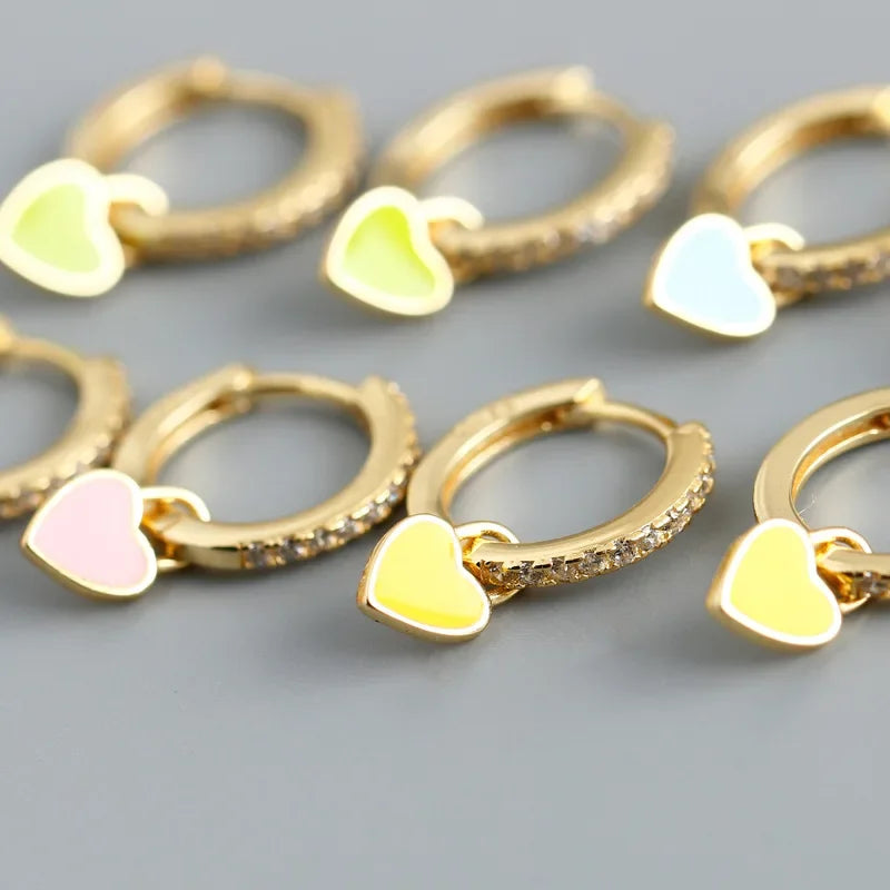 Arracadas con Corazón Esmaltado