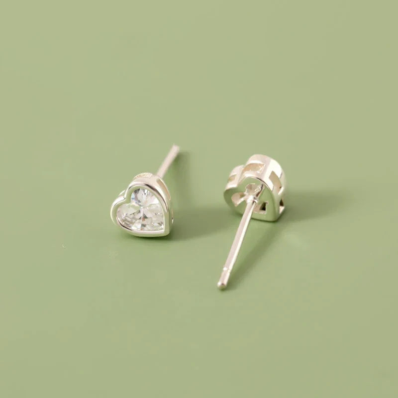 Aretes Corazón en Blanco, Azul o Rosa