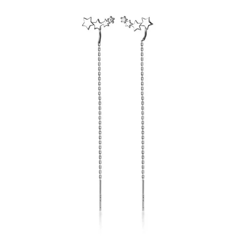 Aretes Largos de Cadena con Estrella