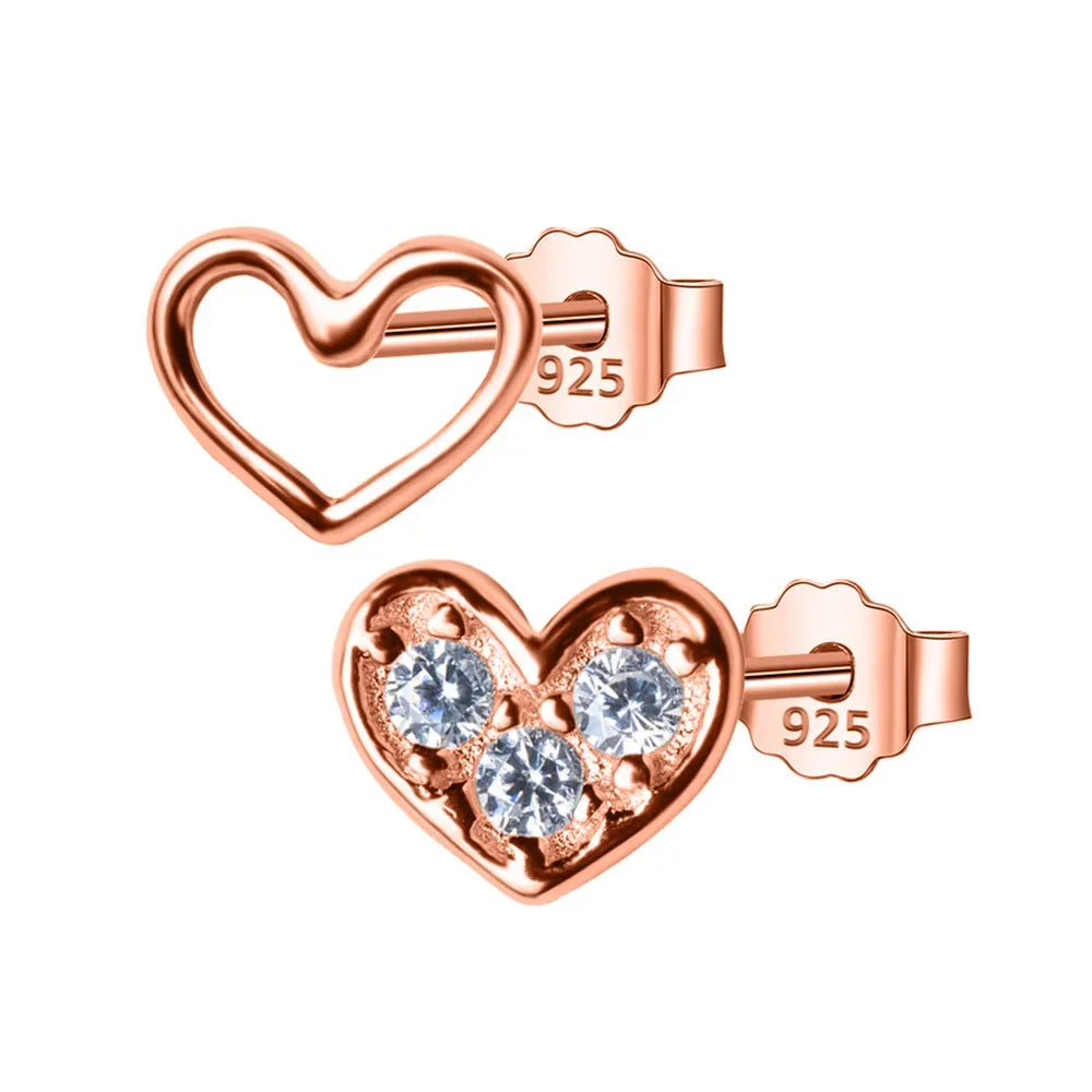 Aretes Corazón Pequeño con Zirconia