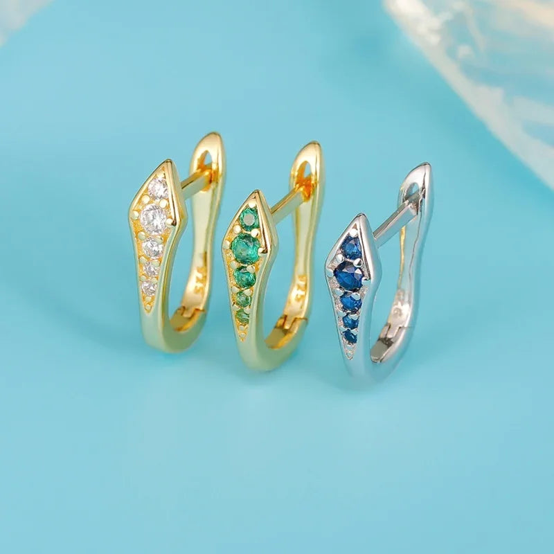 Arracadas con Zirconias Azules, Blancas o Verdes