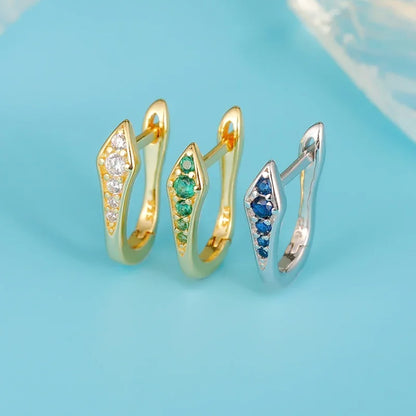 Arracadas con Zirconias Azules, Blancas o Verdes