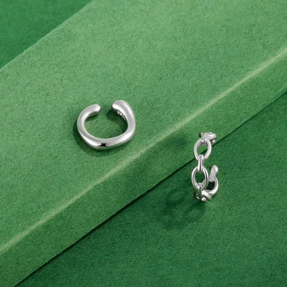 Aretes de Clip Cadena Calada