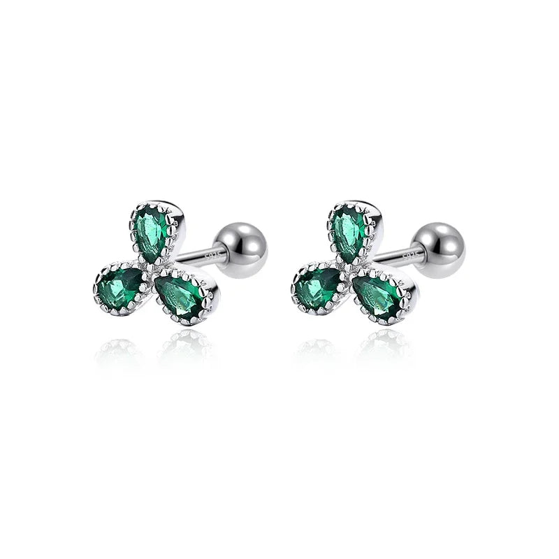 Aretes Flor Brillante con Zirconias