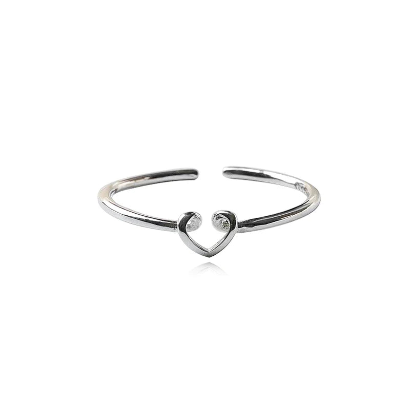 Anillo Abierto Corazón Calado