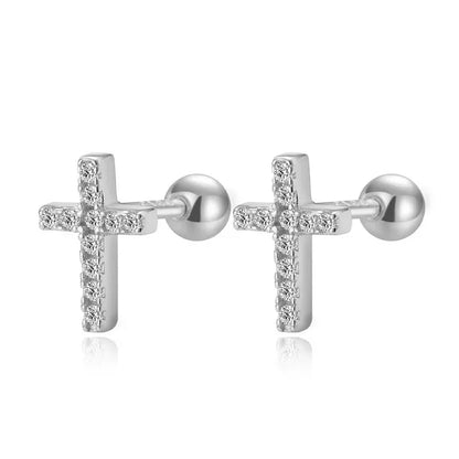 Aretes Cruz Deslumbrante en Cuatro Colores
