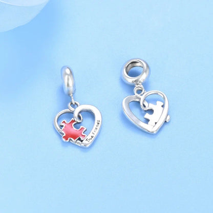 Dije Corazón Romántico Rojo o Plateado