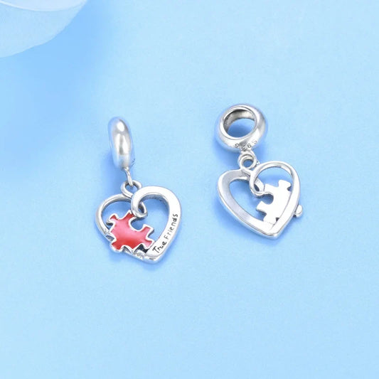 Dije Corazón Romántico Rojo o Plateado