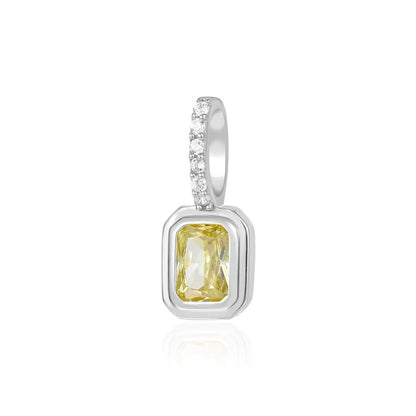 Dije Cuadrado con Zirconia de Color
