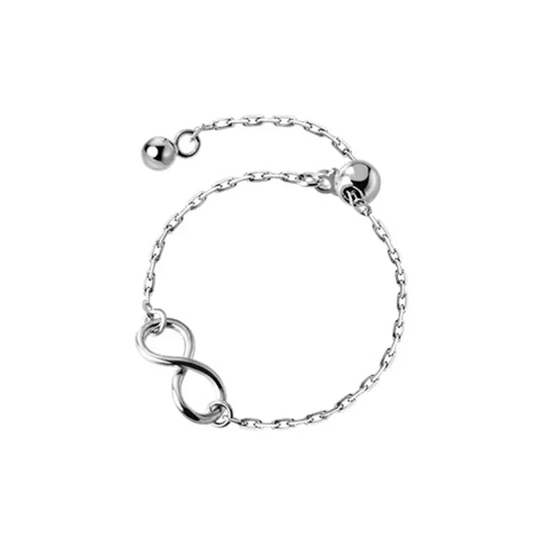 Anillo Cadena de Esferas Ajustable
