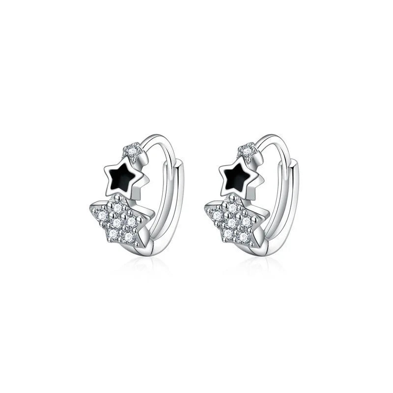 Aretes Geométricos con Estrella de Zirconia