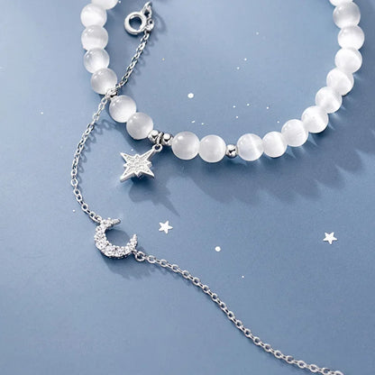 Pulsera Luna y Estrella con Ópalo