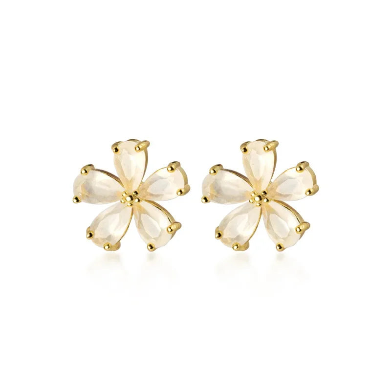 Aretes Flor Dorada Romántica