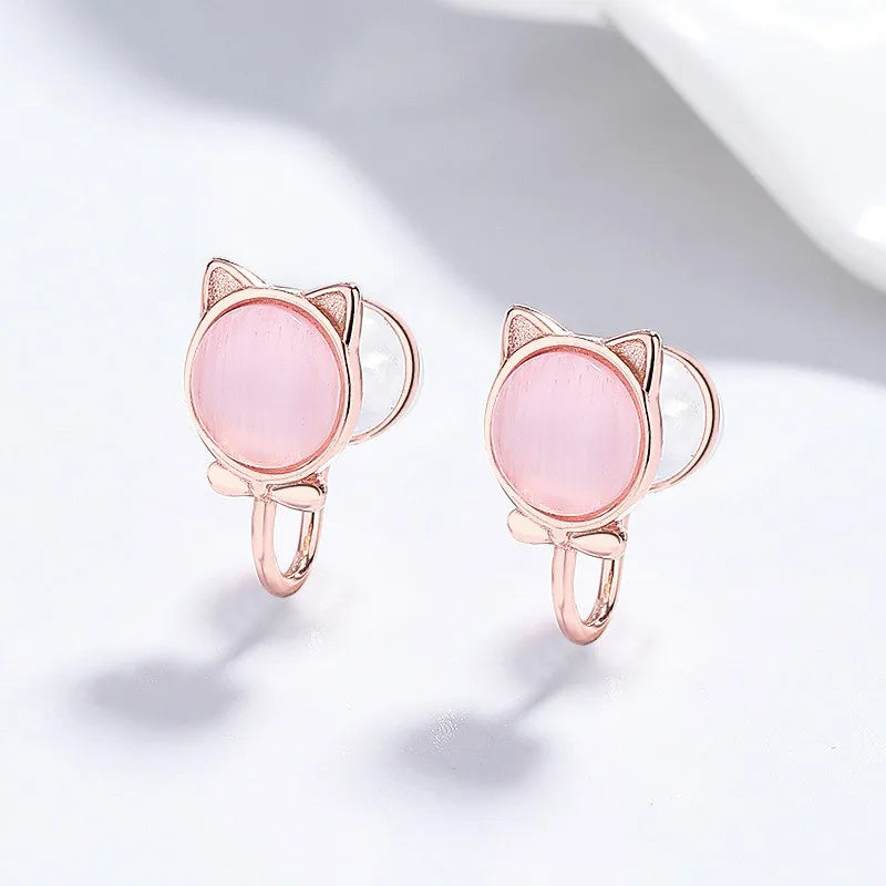 Aretes de Clip Gatito y Pez Koi