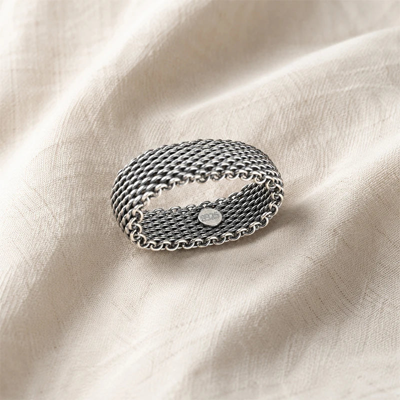 Anillo Tejido Estilo Retro