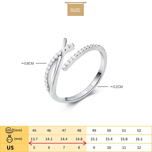Anillo Cruz Brillante Abierto