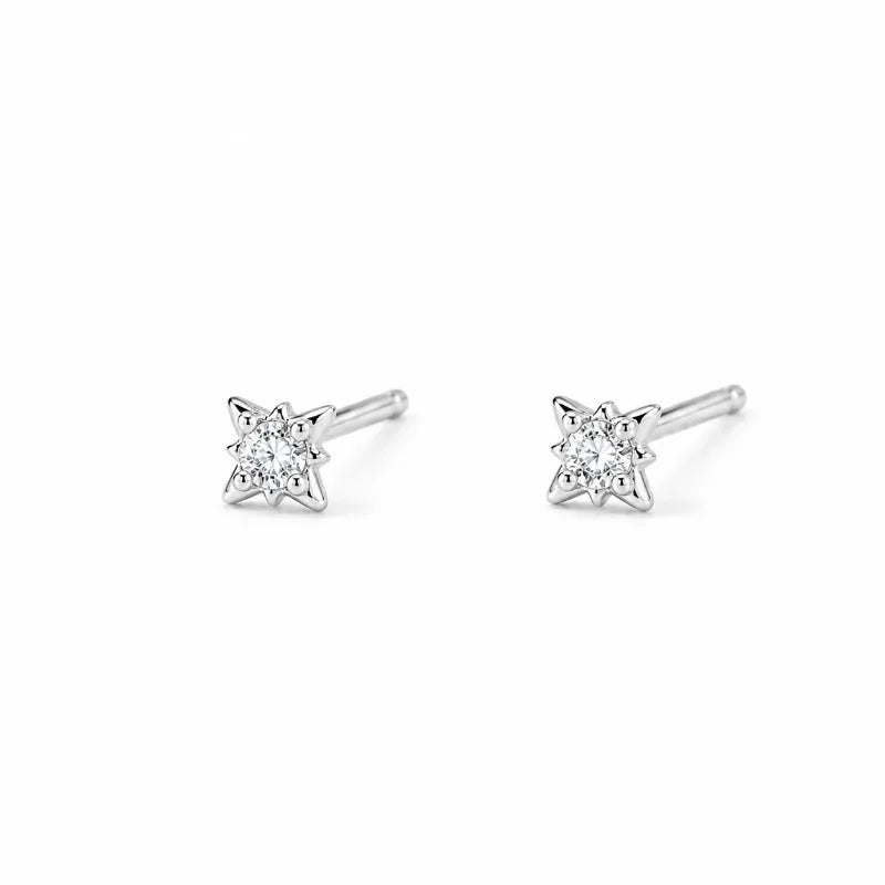 Aretes Estrella de Ocho Puntas con Zirconias