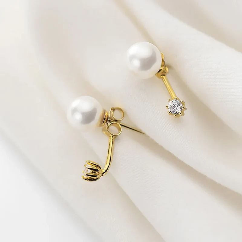 Aretes Perla con Zirconia