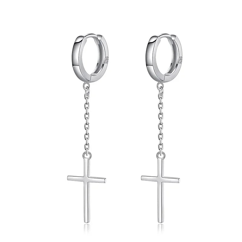 Arracadas con Cadena y Cruz