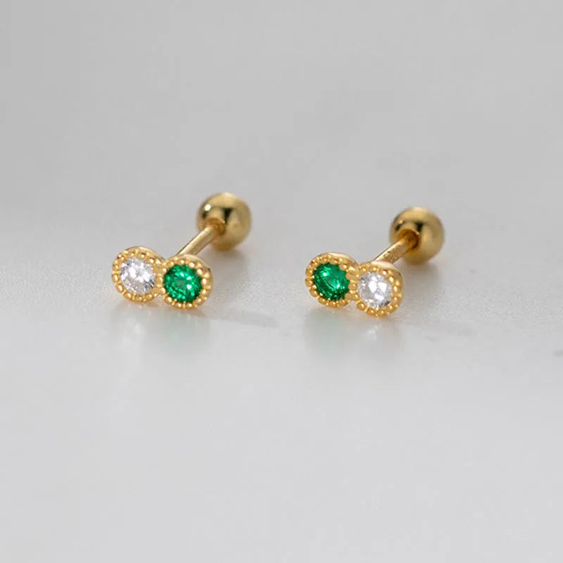 Aretes Zirconias Bicolor