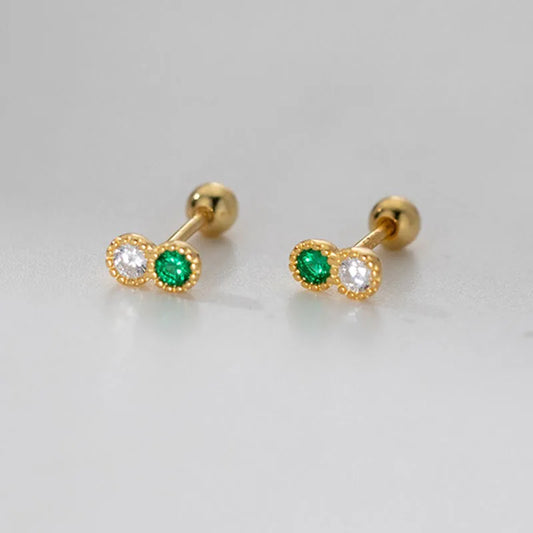 Aretes Zirconias Bicolor