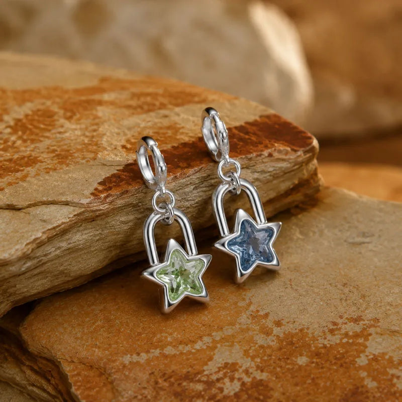 Dije Estrella con Zirconia Verde o Azul