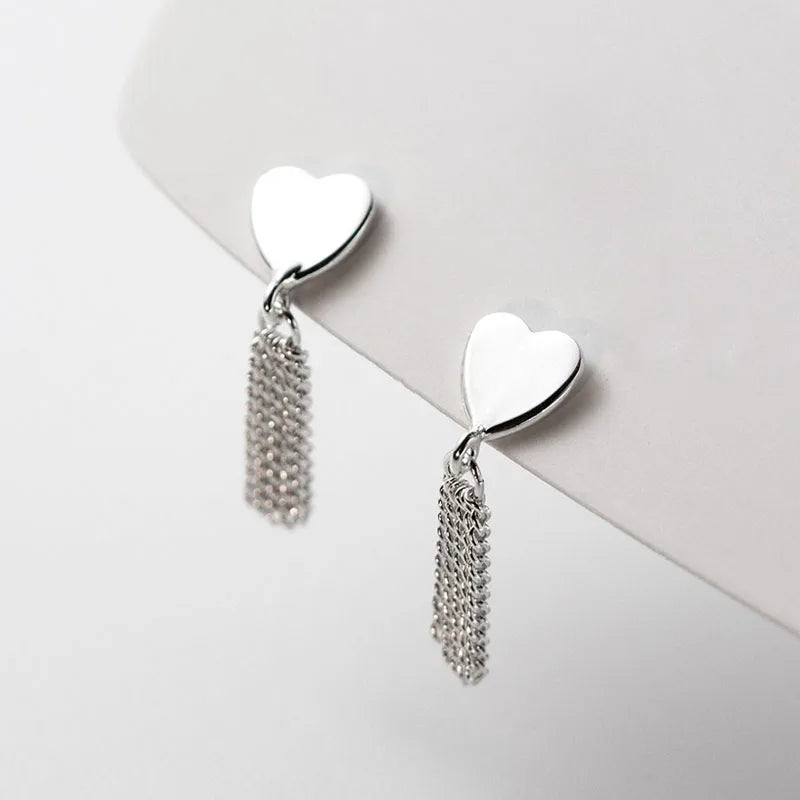 Aretes Corazón con Flecos