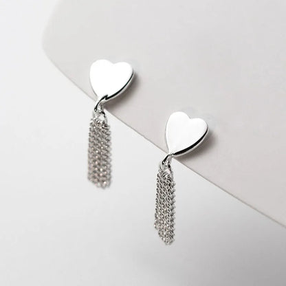 Aretes Corazón con Flecos