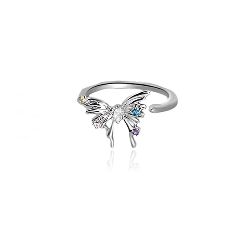 Anillo Mariposa con Piedras de Colores