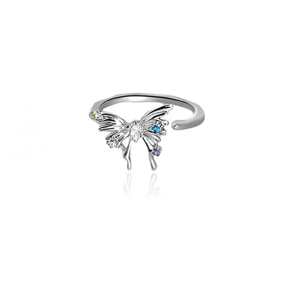 Anillo Mariposa con Piedras de Colores