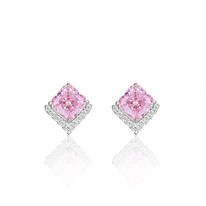 Aretes Botón Zirconia Cuadrada II