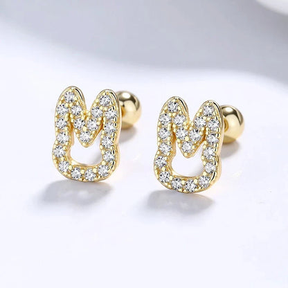 Aretes Conejito Calado con Zirconias