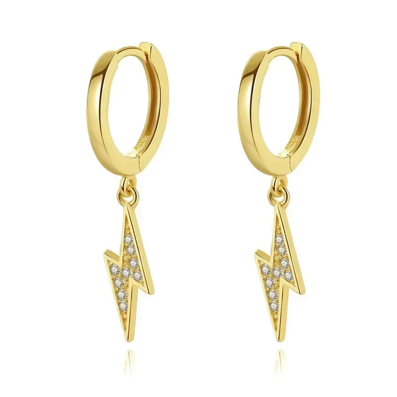 Aretes Colgantes Rayo con Zirconias