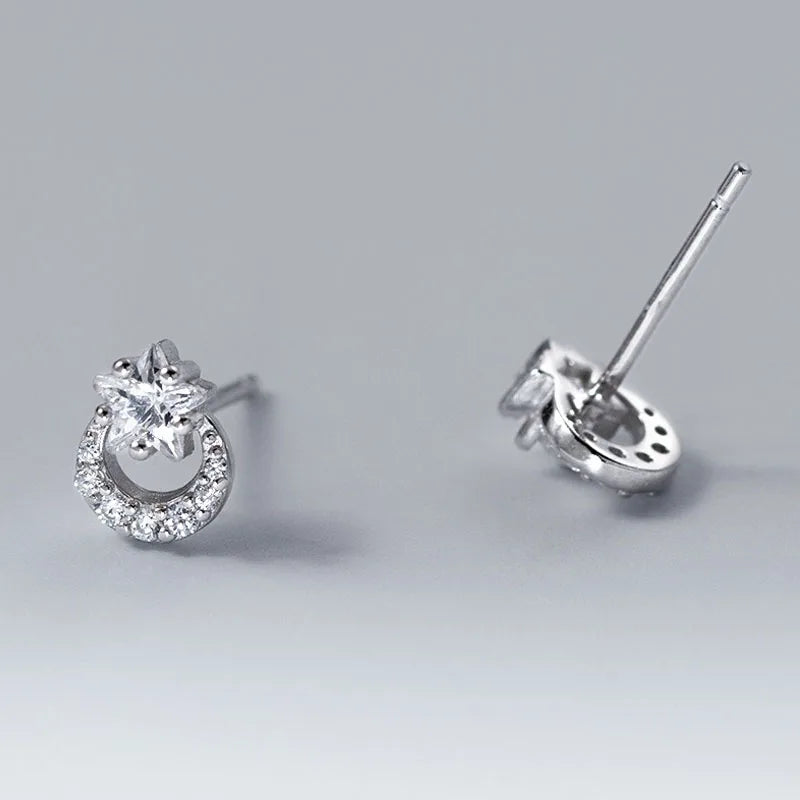 Aretes Luna y Estrella con Zirconias