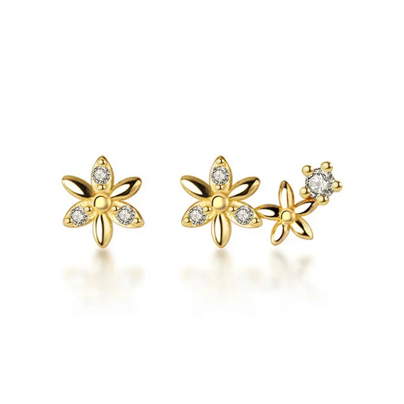 Aretes Flor Asimétricos