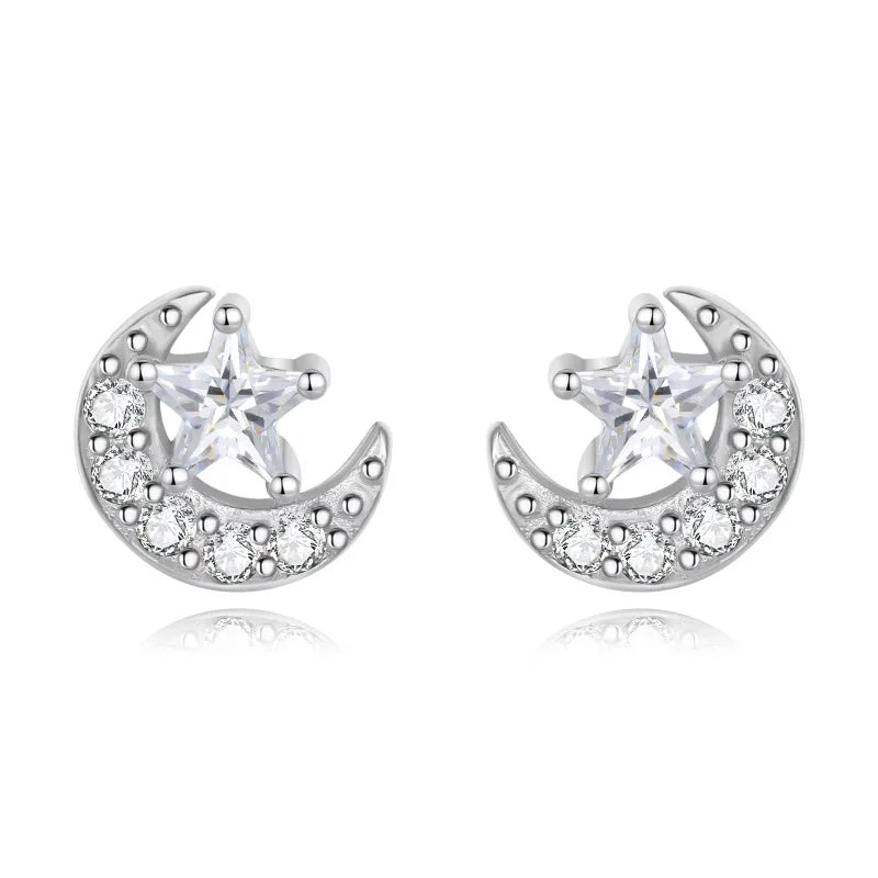 Aretes Estrella y Luna con Zirconias