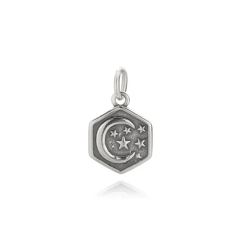 Dije Luna con Estrella de Seis Puntas