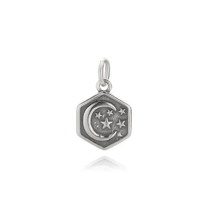 Dije Luna con Estrella de Seis Puntas