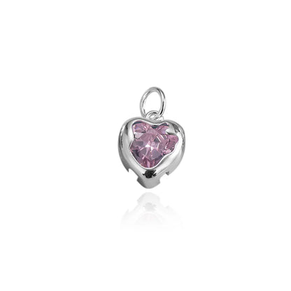 Dije Corazón de Zirconia Blanca, Azul o Rosa