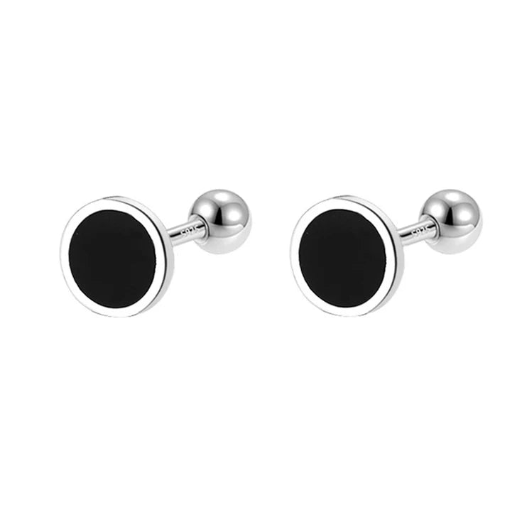 Aretes Geométricos con Esmalte Negro