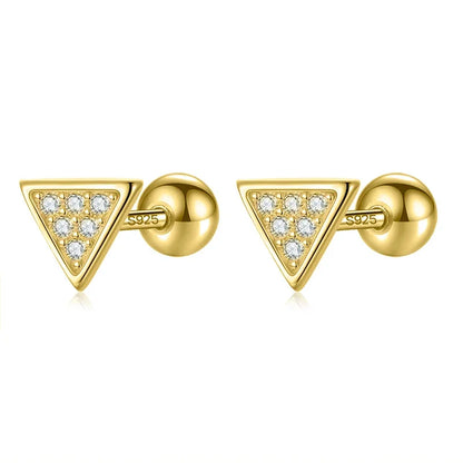 Aretes Triángulo o Círculo con Zirconia