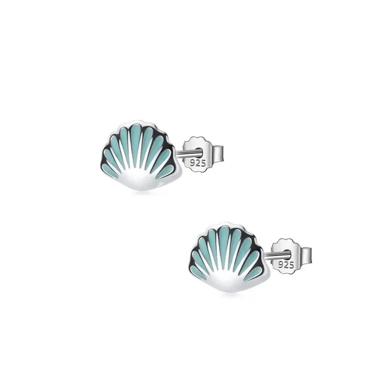 Aretes Concha Azul