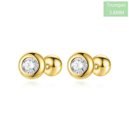 Aretes Solitario Redondo de Zirconia