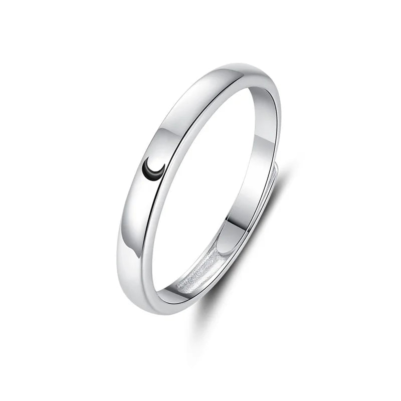 Anillo de Pareja Sol y Luna Ajustable