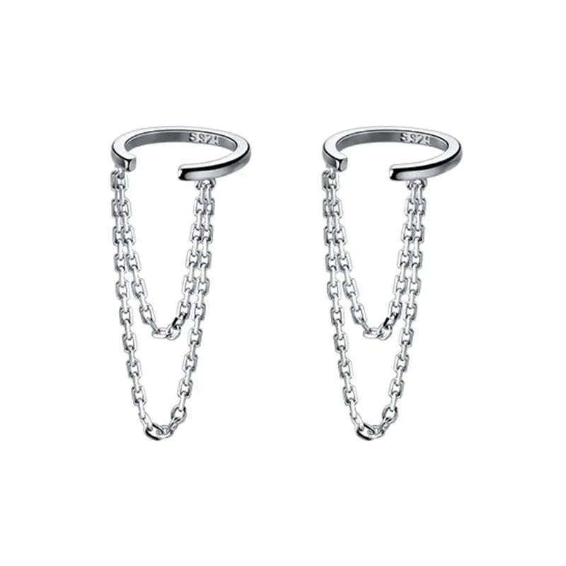 Ear Cuff con Doble Cadena