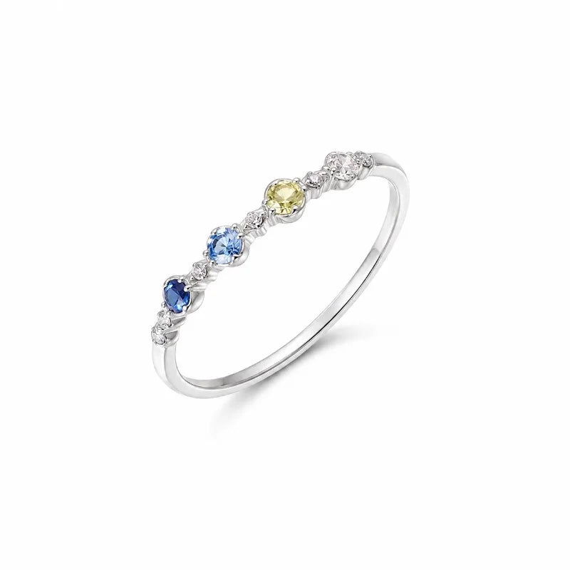Anillo Elegante con Zirconias de Colores