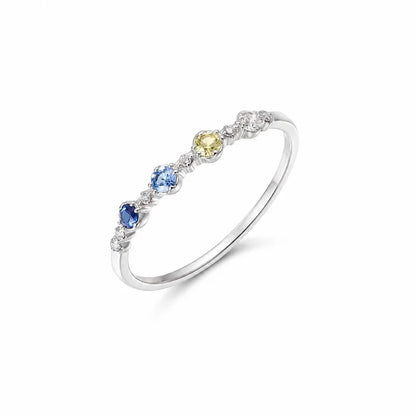 Anillo Elegante con Zirconias de Colores